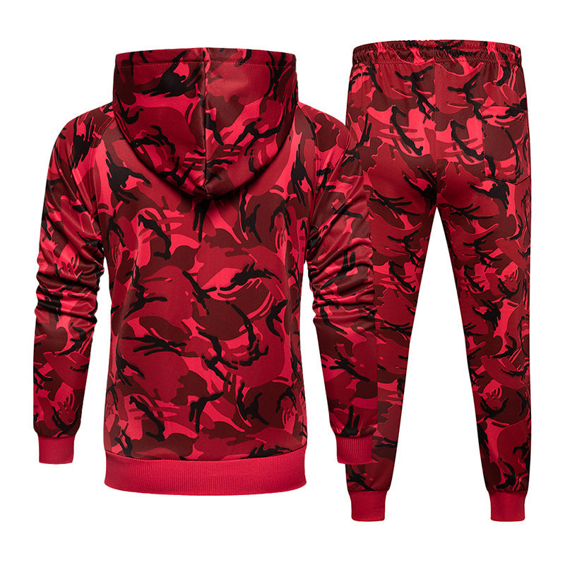 Men's hooded camouflage sportswear two-piece suit - Craftklart.store