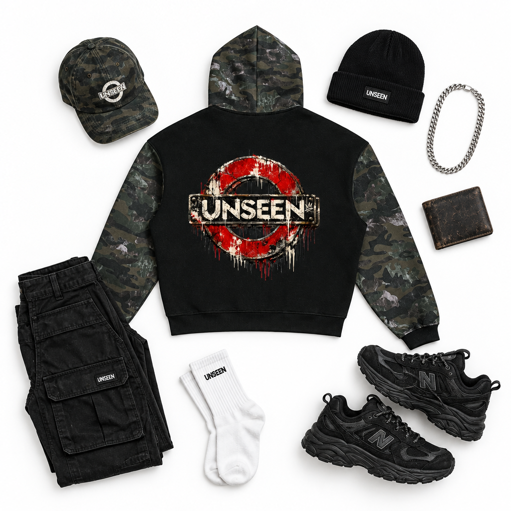Underground Camo Full Zip Boxy Hoodie
