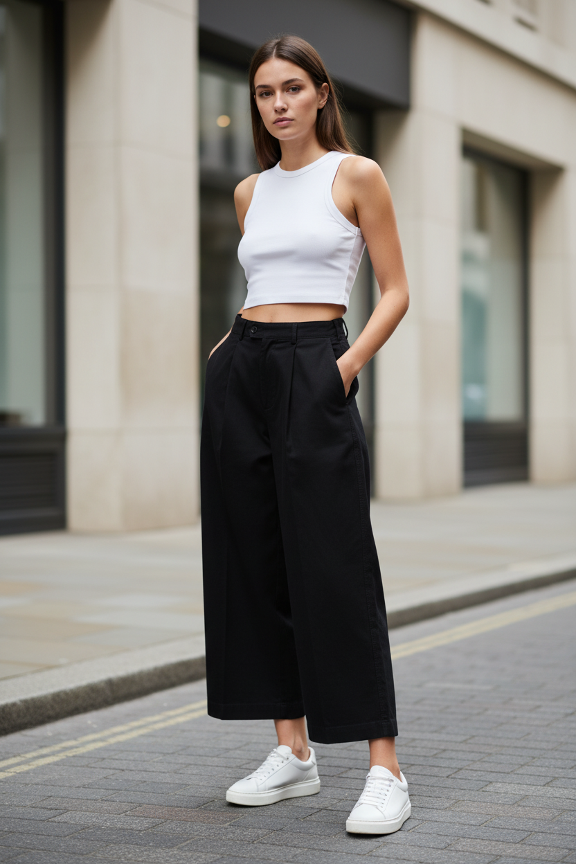 Adjustable Waist Straight-Leg Pants – Unisex