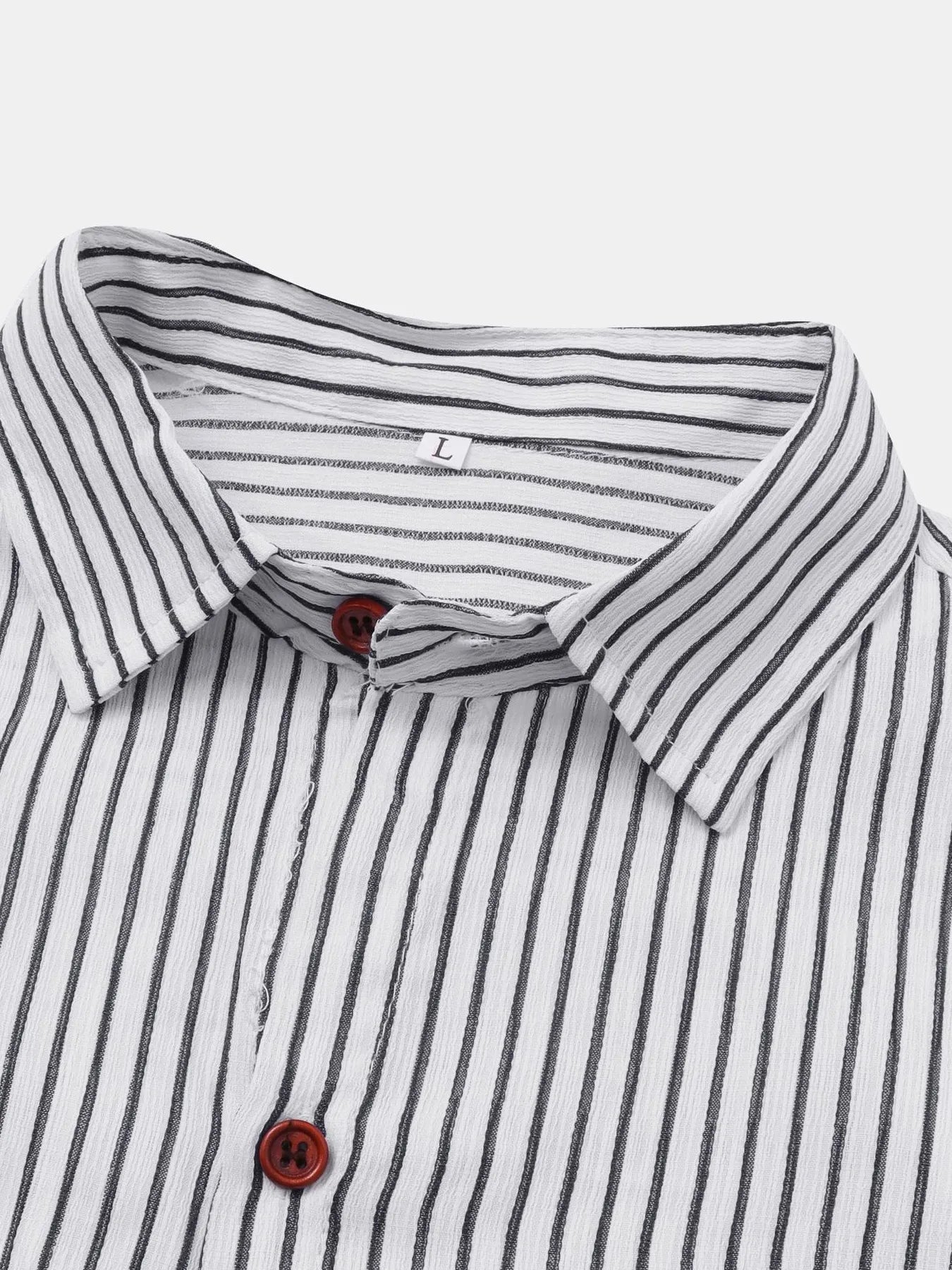 Men's Plus Size Striped Short Sleeve Button-Down Shirt - Premium Shirt from Trendsi - Just $22.96! Shop now at Craftklart.store