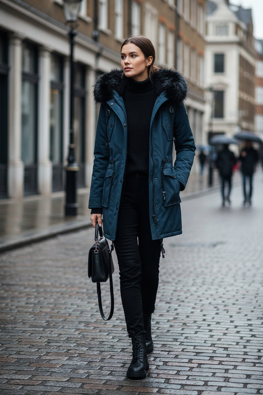 Women's Thickened Parka Jacket — Fur Collar Winter Coat