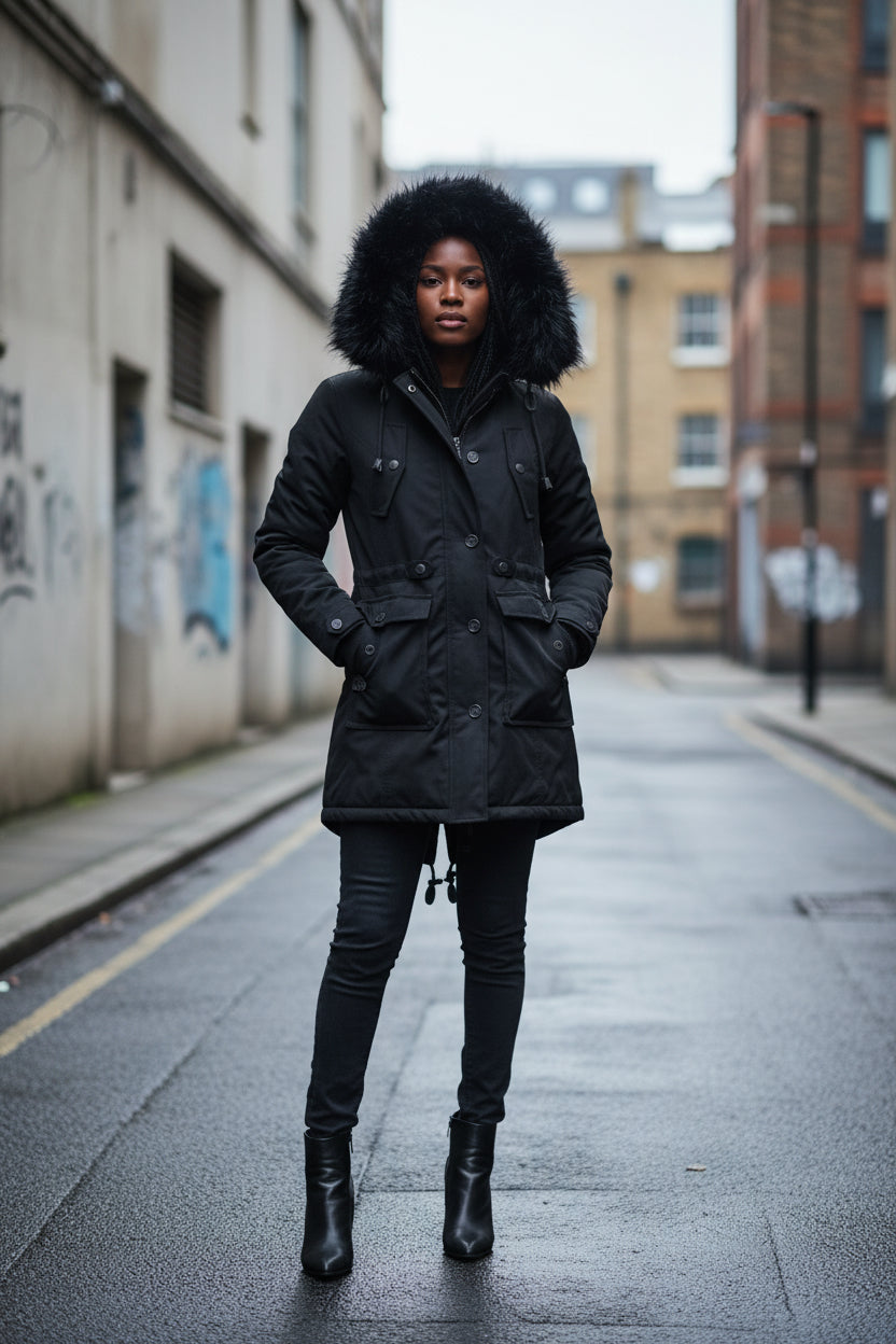 Women's Thickened Parka Jacket — Fur Collar Winter Coat