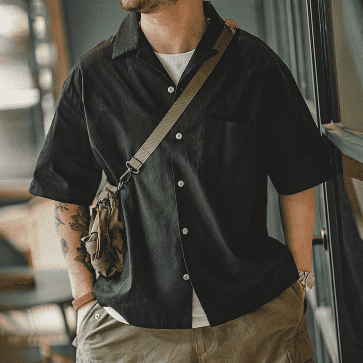 Urban Authority Collar Short-Sleeve Shirt