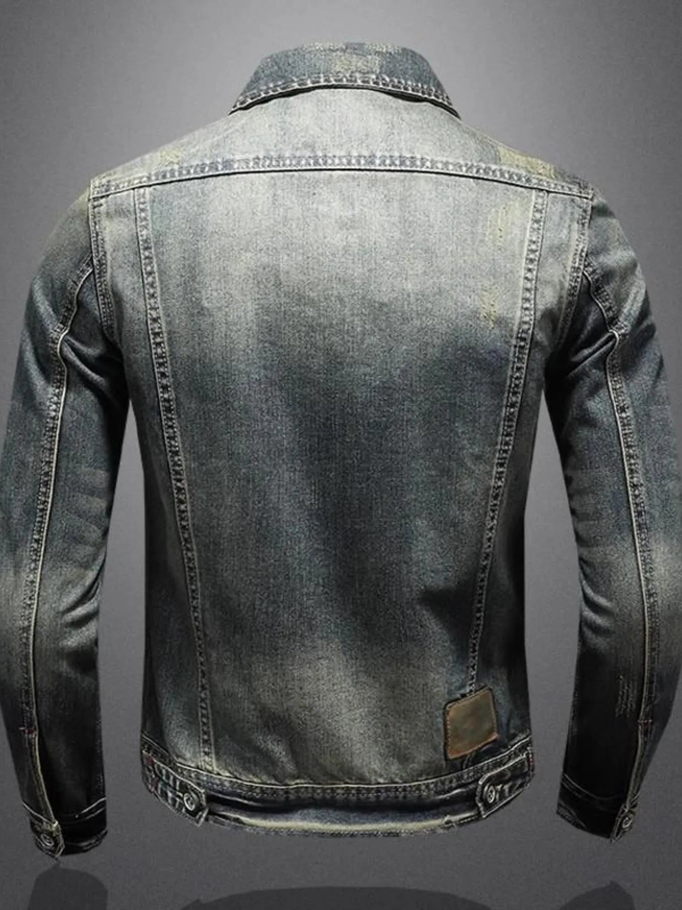 Men's Plus Size Vintage Washed Zip Up Denim Jacket - Premium Denim Jacket from Trendsi - Just $51.06! Shop now at Craftklart.store