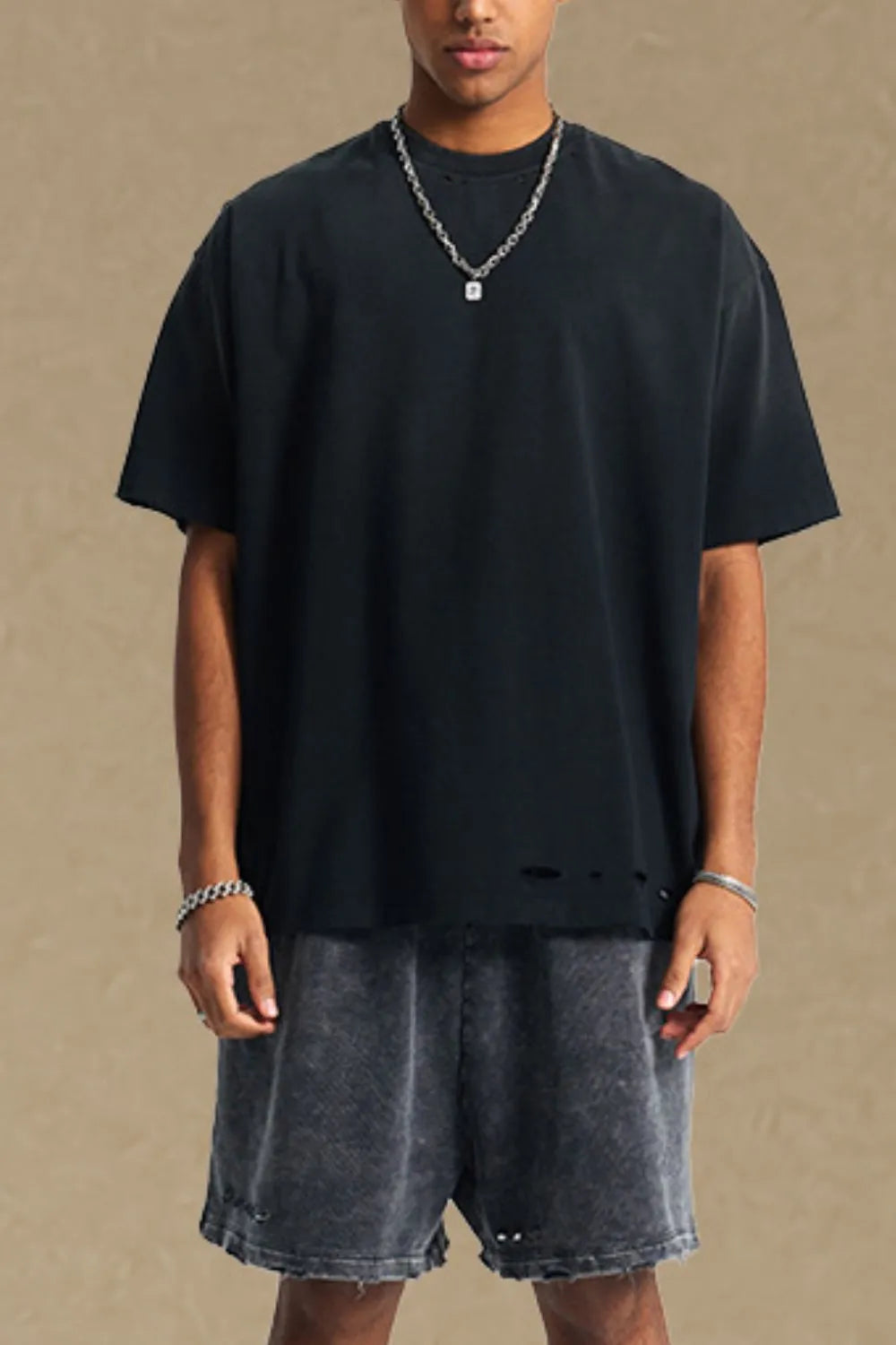 Men's Round Neck Half Sleeve T-Shirt - Premium T-Shirt from Trendsi - Just $25.88! Shop now at Craftklart.store