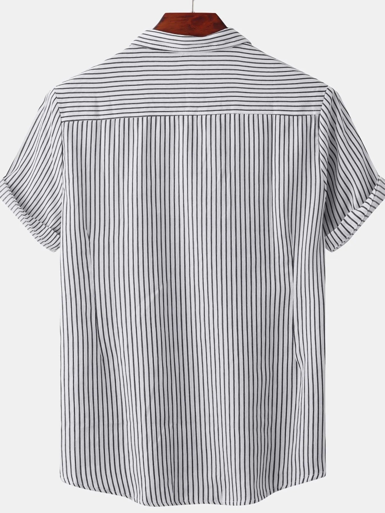Men's Plus Size Striped Short Sleeve Button-Down Shirt - Premium Shirt from Trendsi - Just $22.96! Shop now at Craftklart.store