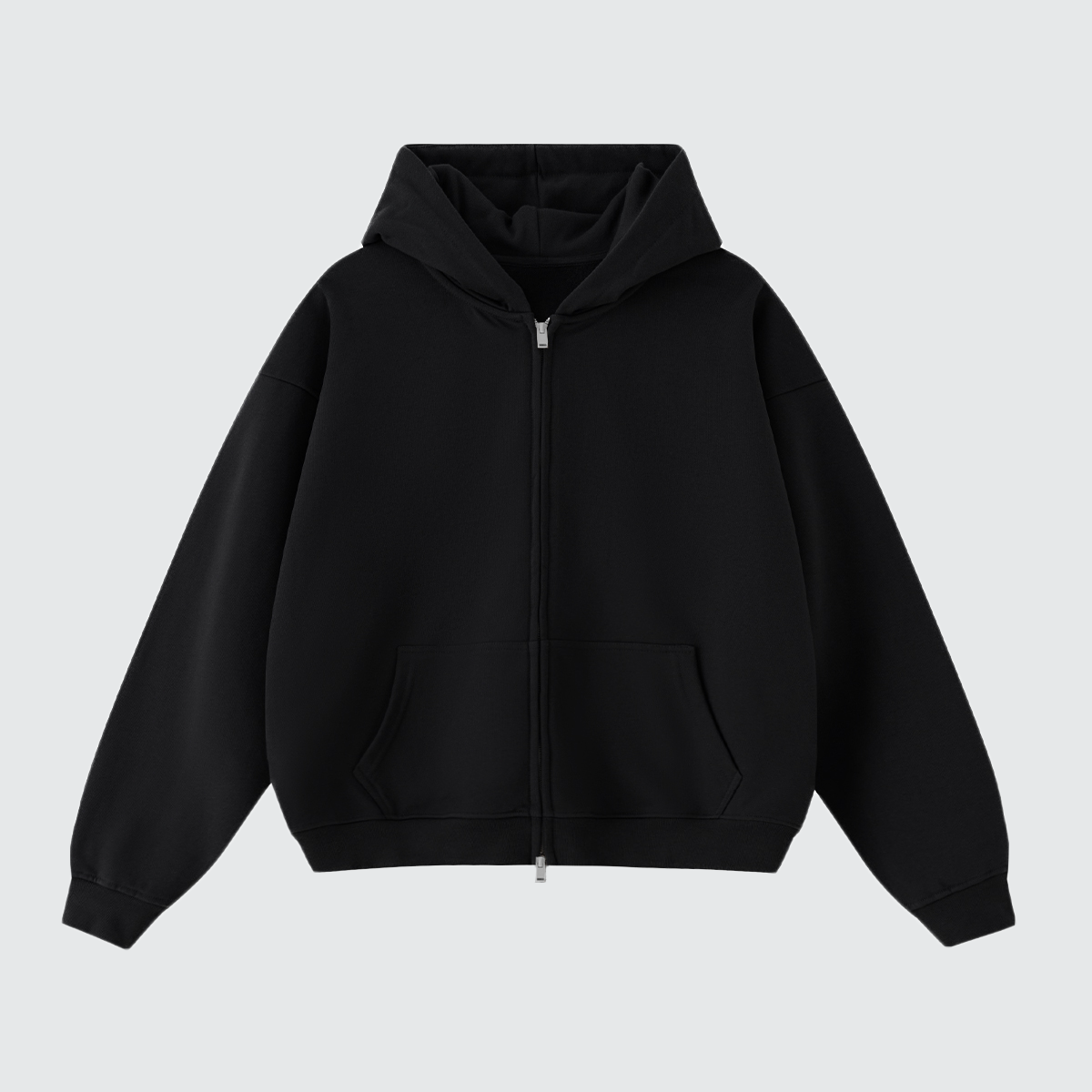 Unisex Heavyweight Cropped Double-Zip Hoodie (460GSM)