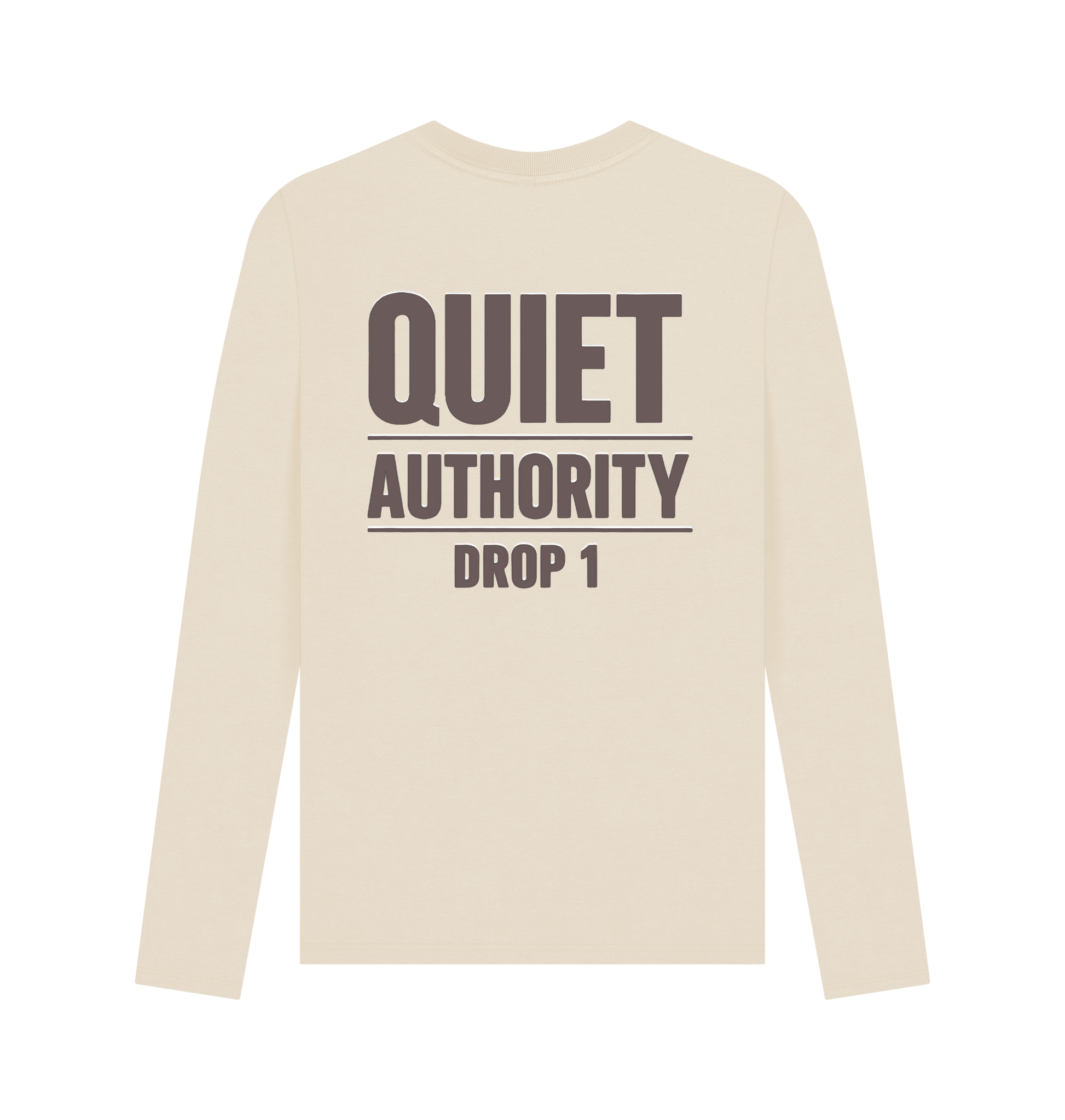 CKL Craftklart Quiet Authority long sleeve organic cotton T-shirt with printed streetwear design, casual and comfortable fit.