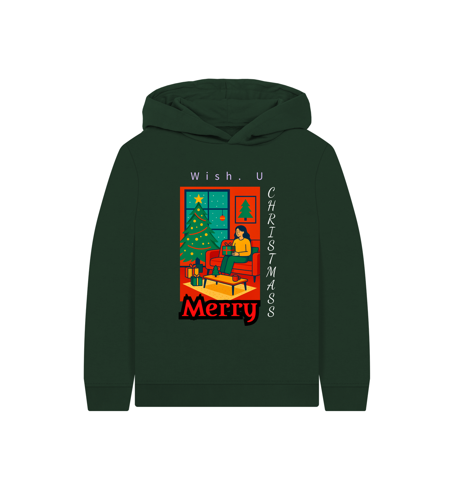 Evergreen Printed Kids Hoodie Front