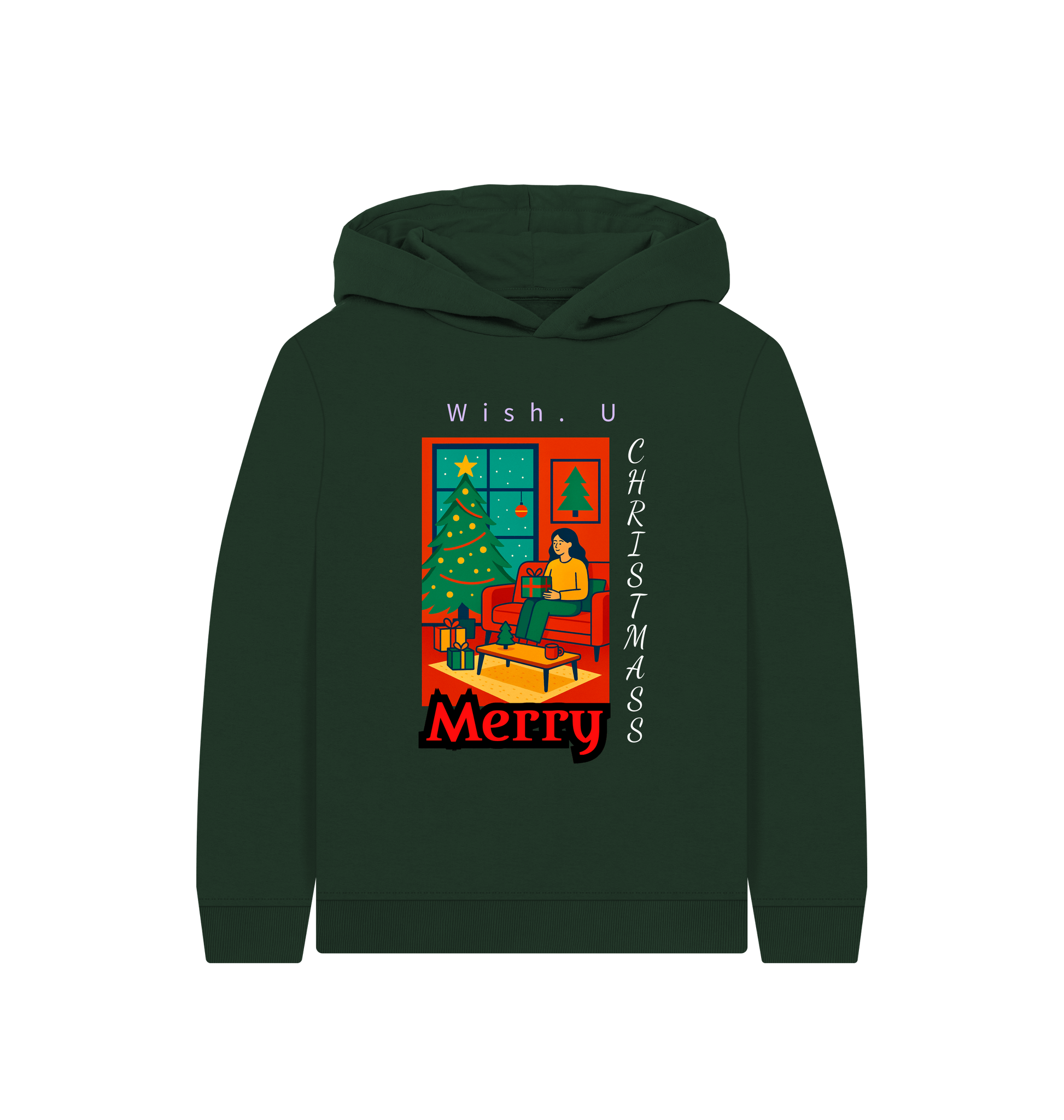 Evergreen Printed Kids Hoodie Front