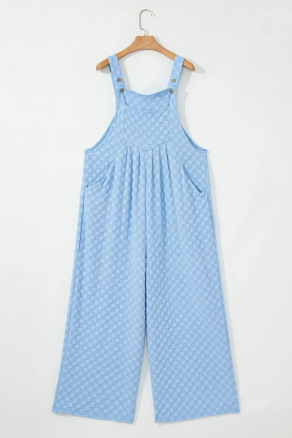 Checkered Pocketed Wide Leg Overalls - Premium Jumpsuit from Trendsi - Just $24.70! Shop now at Craftklart.store