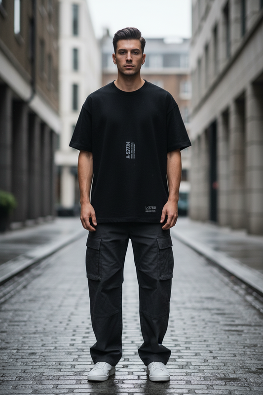 Urban Fashion & Streetwear relaxed fit T-shirt made of 190GSM heavyweight cotton, shown from the front in this image.