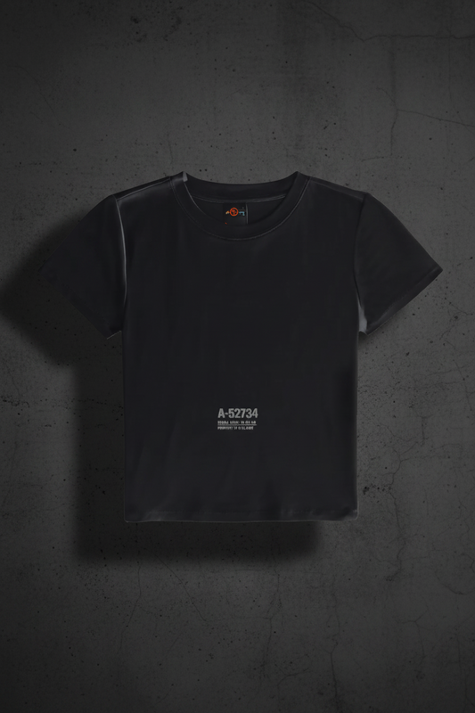 Fitted crop baby tee from Urban Fashion & Streetwear Craftklart, featuring a stylish T-shirt design with a front view.