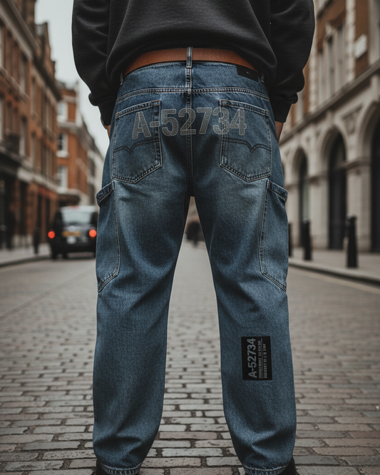 Unisex Loose-Fit Harem Cargo Denim Jeans
