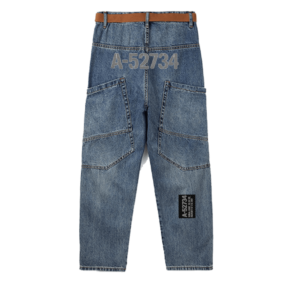 Unisex Loose-Fit Harem Cargo Denim Jeans