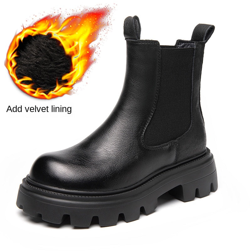 Plush Lined Height-Boost Short Boots — Women’s Winter Ankle Boots