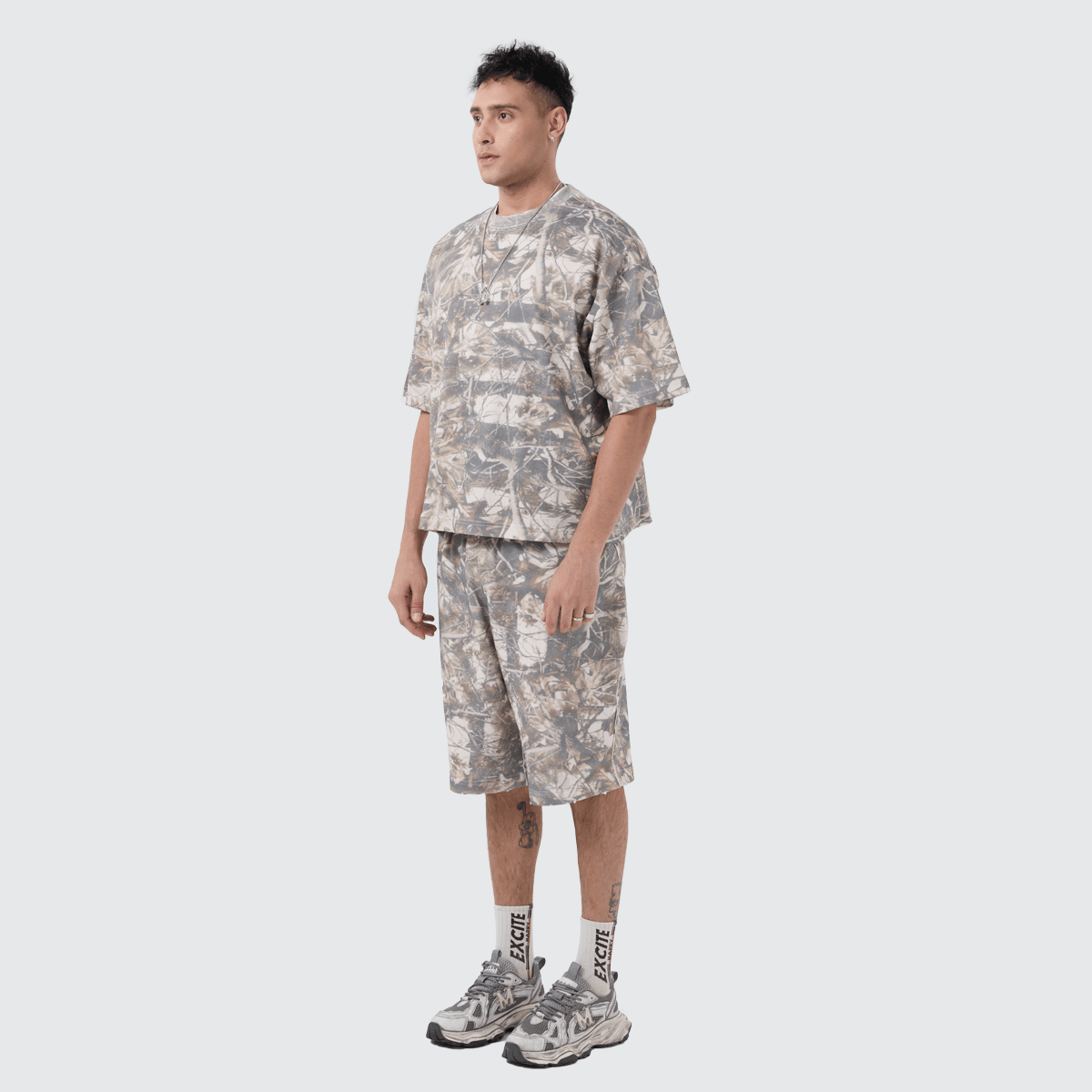 French Terry Camo Shorts by Urban Fashion & Streetwear, 400GSM, featuring a stylish camouflage pattern and casual fit.