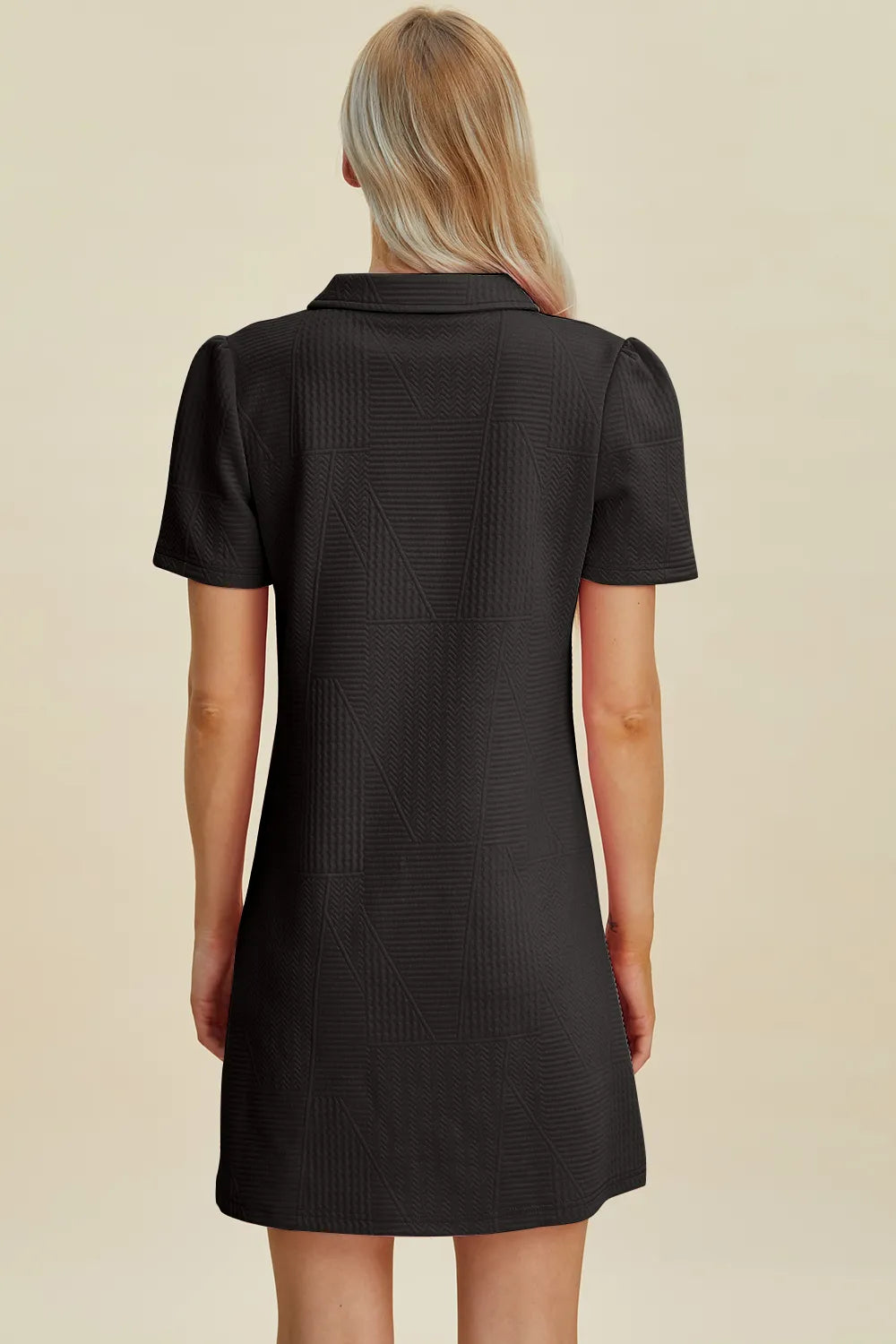 Double Take Full Size Texture Short Sleeve Dress - Premium Dress from Trendsi - Just $22.95! Shop now at Craftklart.store