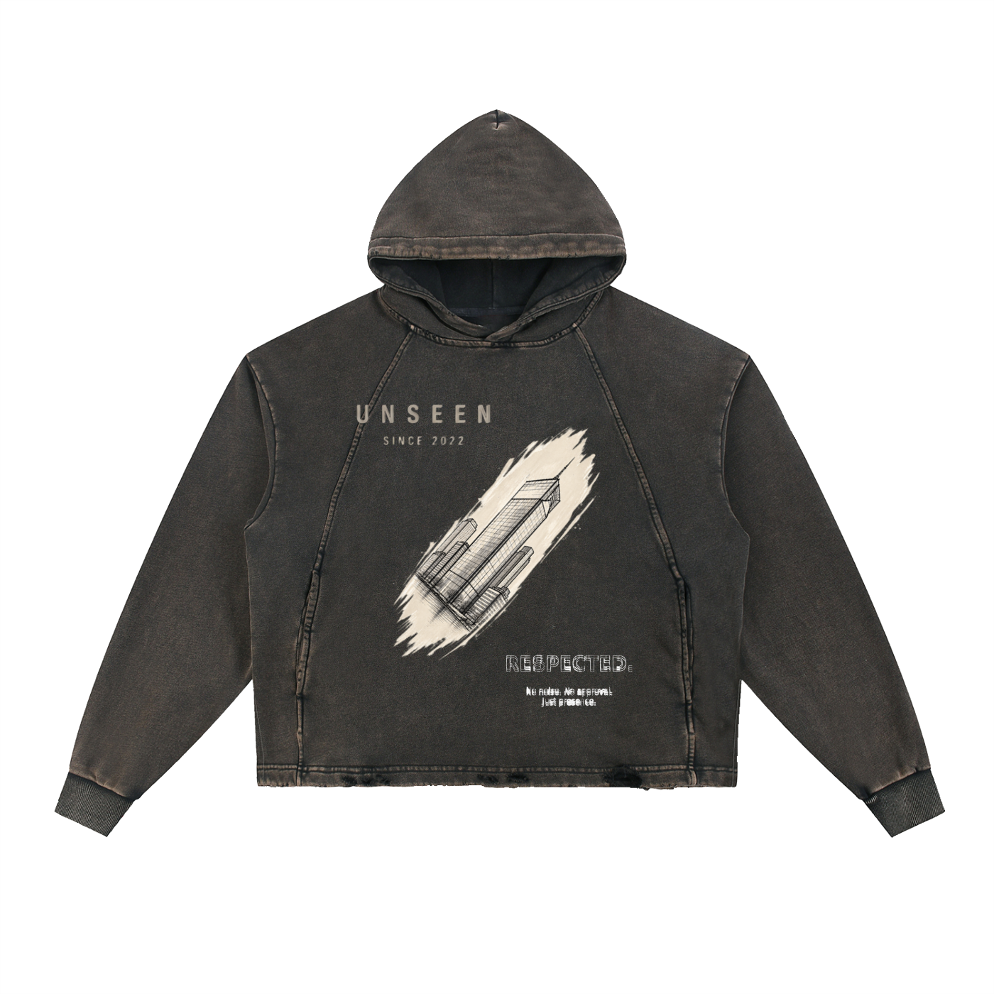 Vintage Washed Frayed-Hem Hoodie