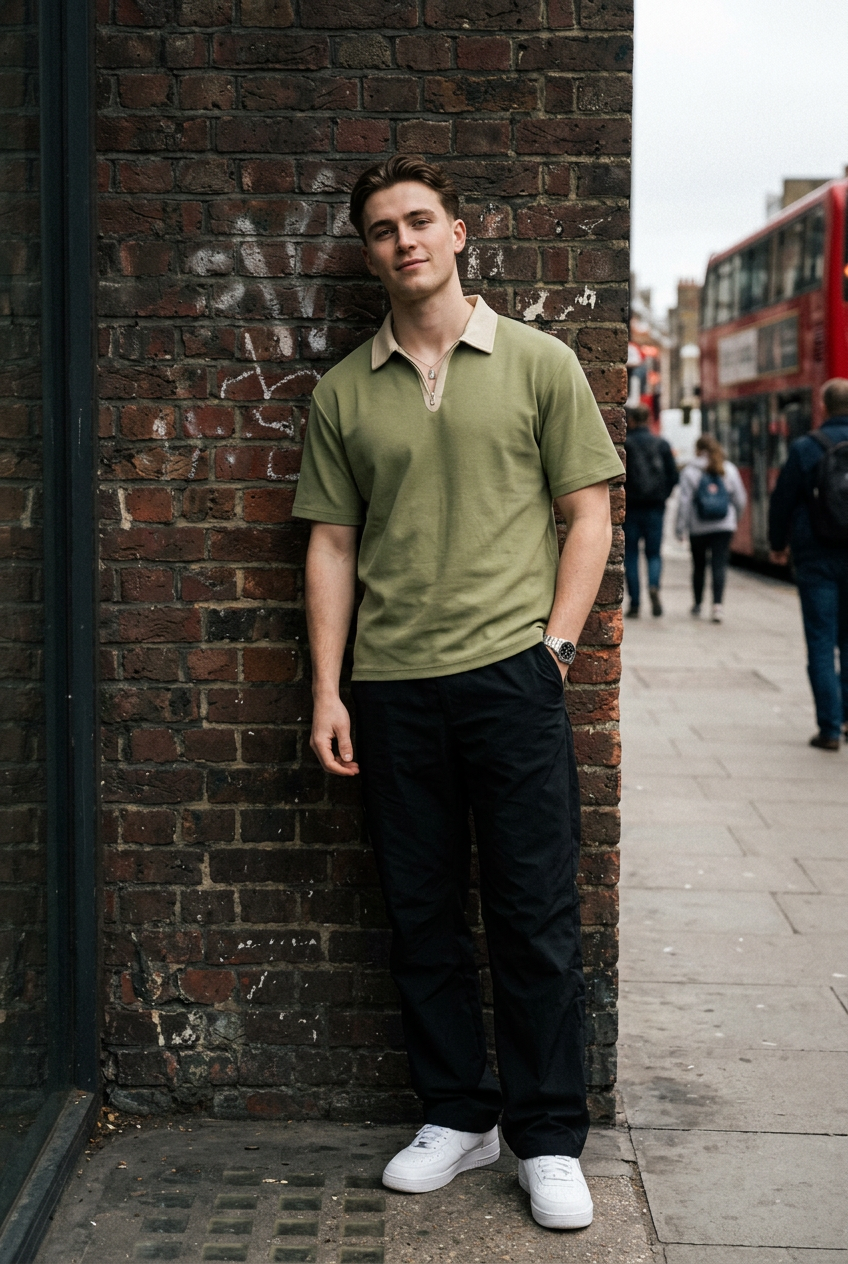 Urban Block Quarter-Zip Polo Shirt