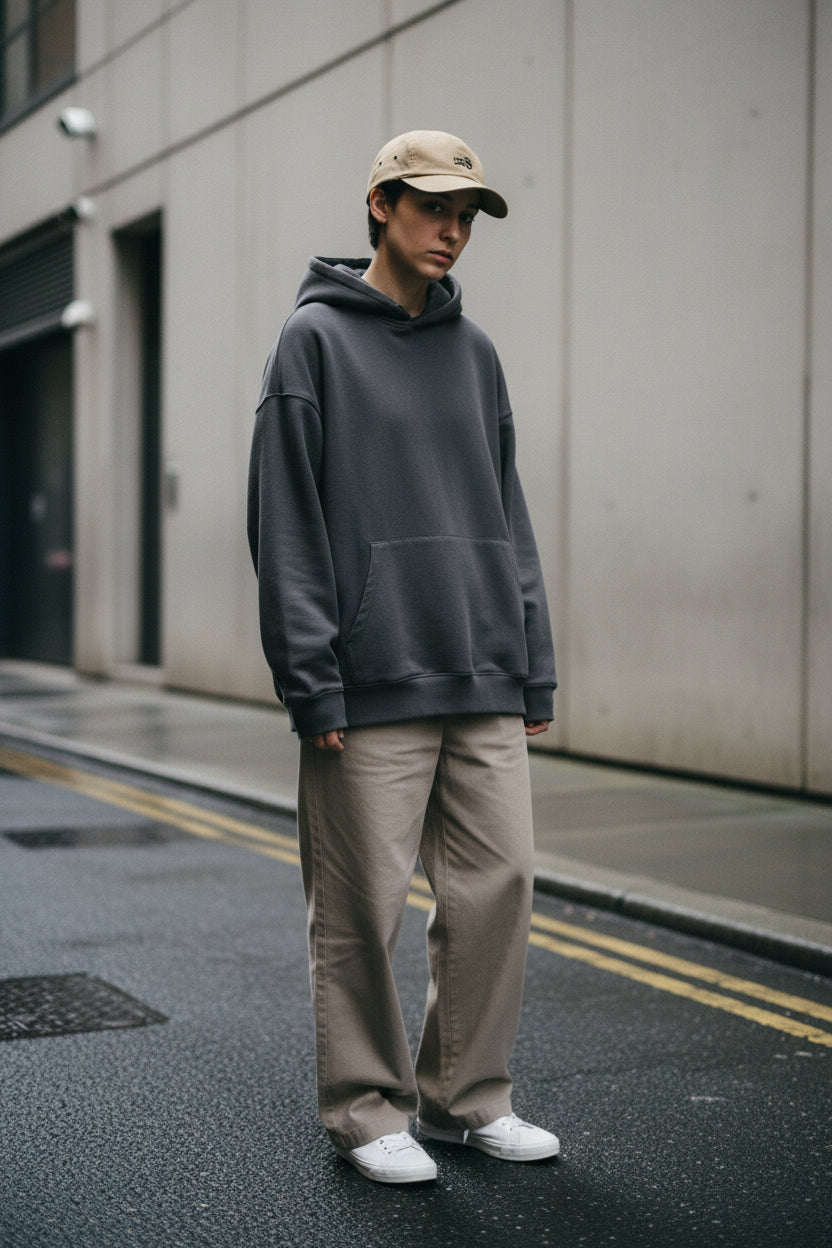 Khaki UK Underground five-panel cap by Urban Fashion & Streetwear, shown from the back with adjustable strap.
