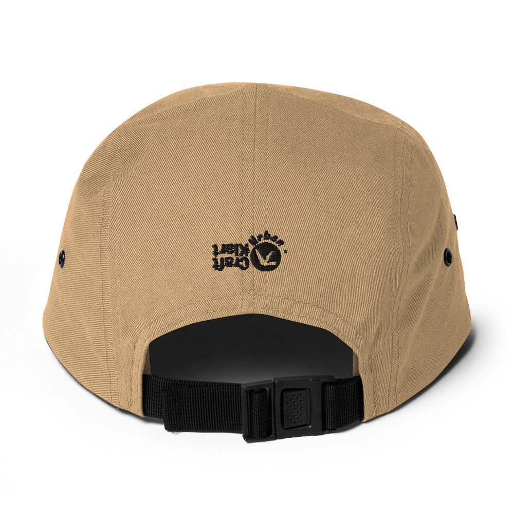 Khaki UK Underground five-panel cap by Urban Fashion & Streetwear, showing the back view with adjustable strap