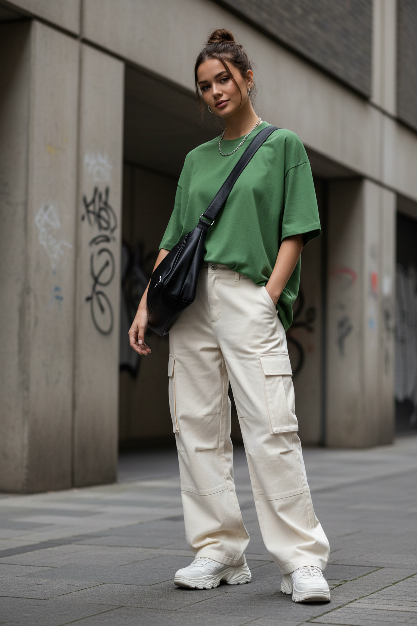 Urban Girl Oversized Cropped Tee — 250GSM Combed Cotton