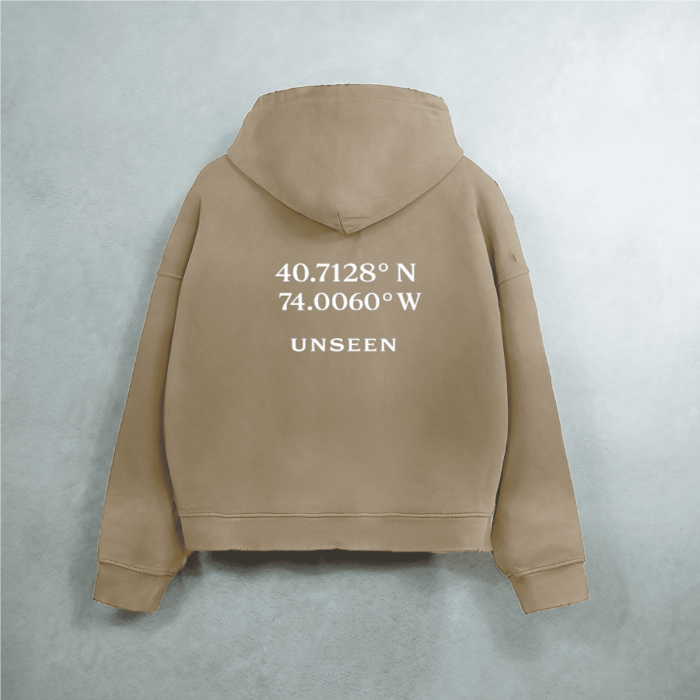 Distressed Zip-Up Hoodie — 420GSM