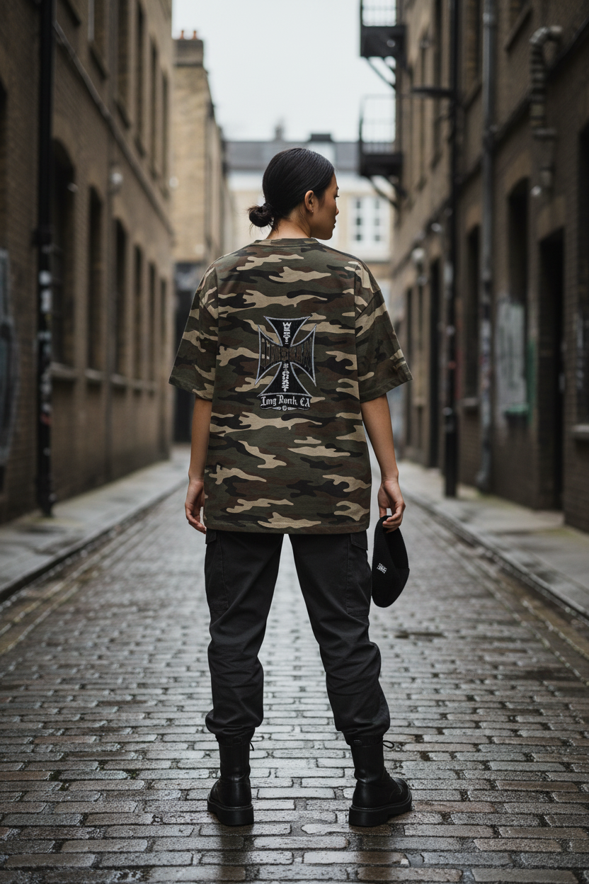 Heavyweight Boxy Cropped Camo Tee — 270GSM
