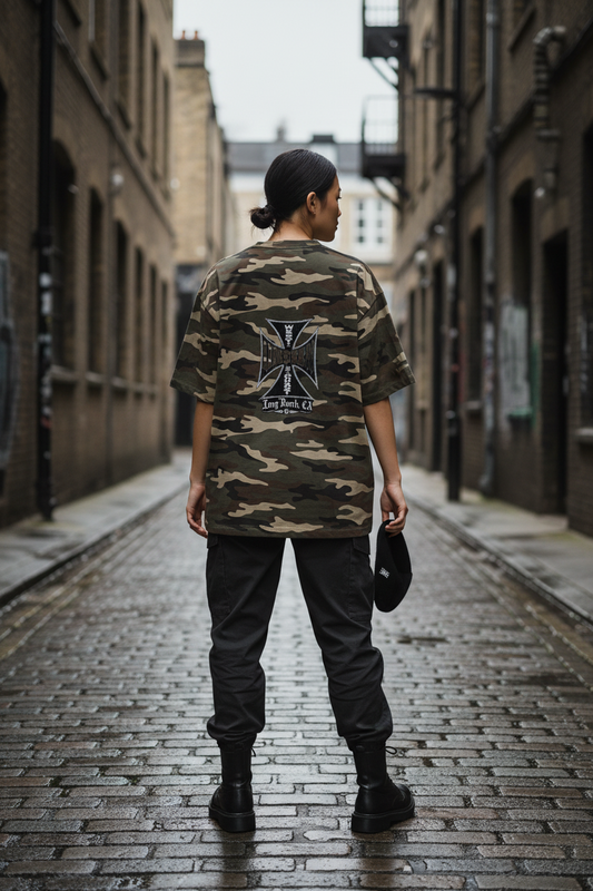 Heavyweight Boxy Cropped Camo Tee — 270GSM