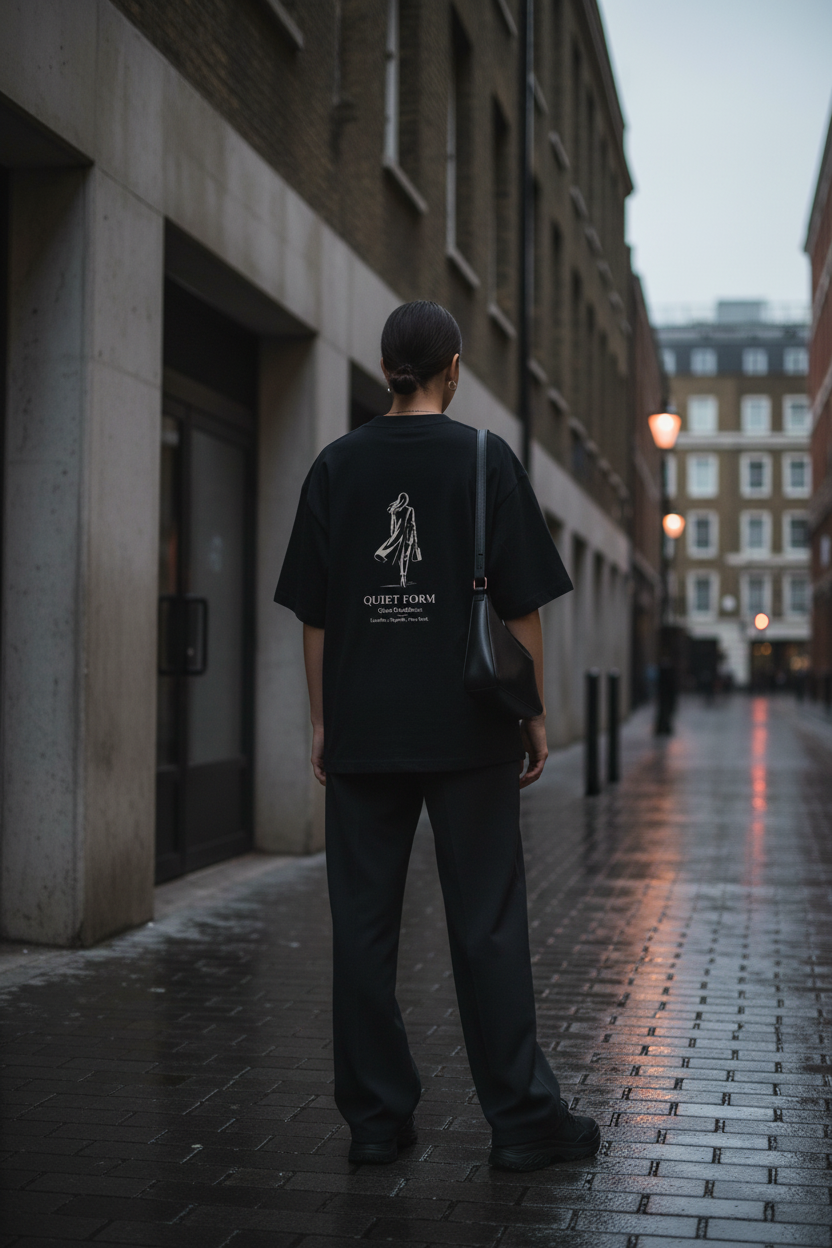 Quiet Form Cropped Oversized T-Shirt — 280GSM Heavyweight Cotton