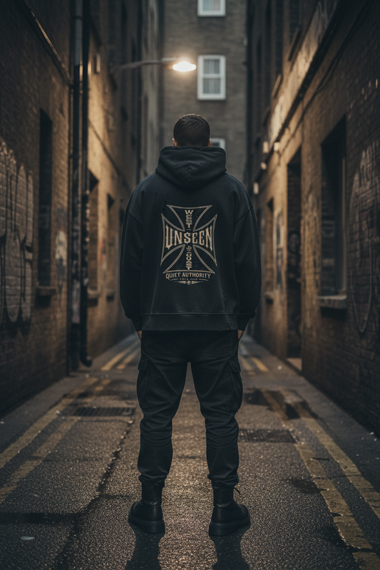 UNSEEN Dystopian Zip-Up Hoodie — 420GSM Heavyweight Washed Fleece