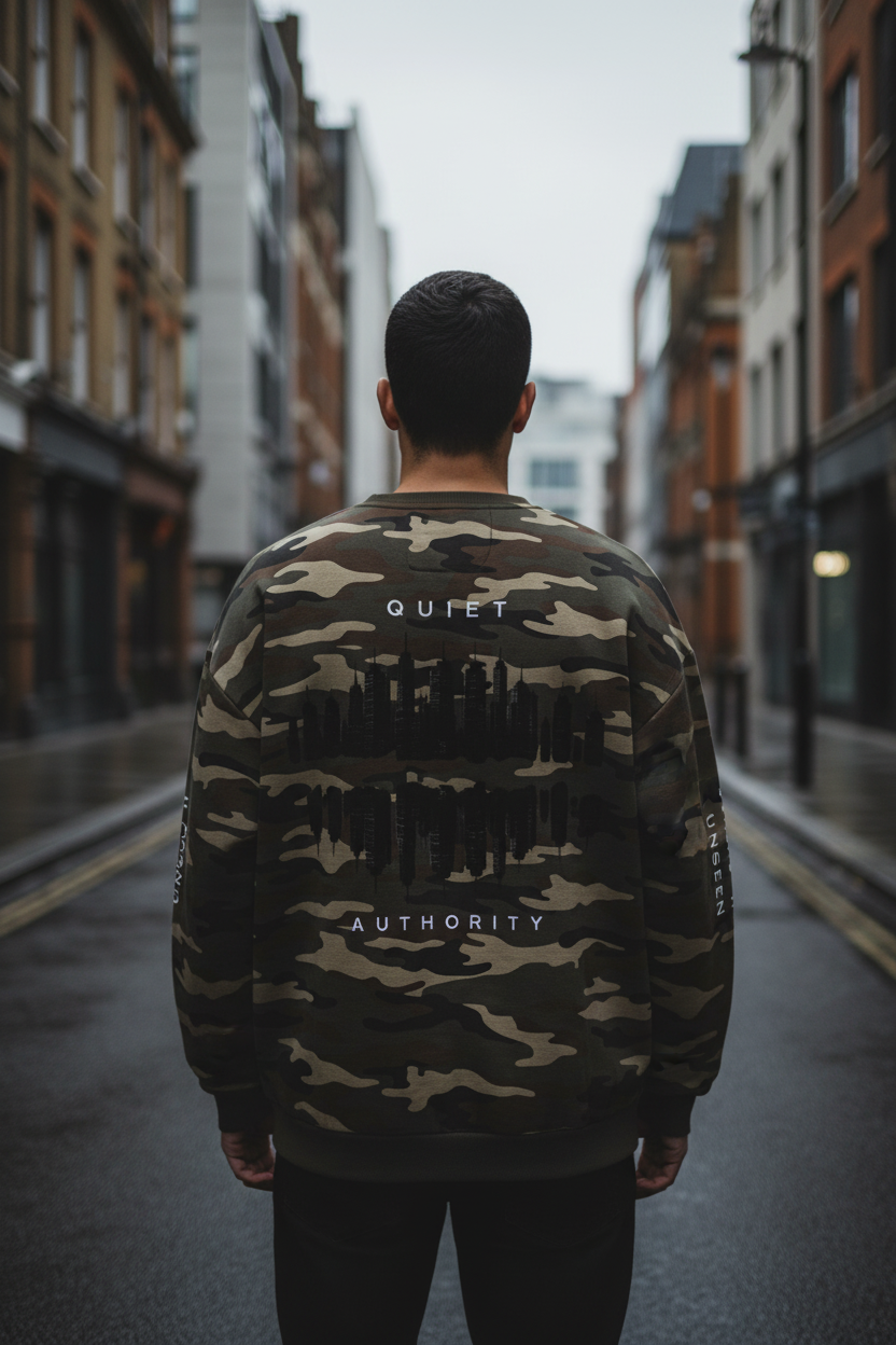 Camo Heavyweight Crewneck — 420GSM Oversized Sweatshirt