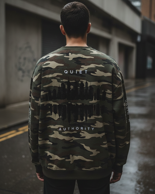Camo Heavyweight Crewneck — 420GSM Oversized Sweatshirt