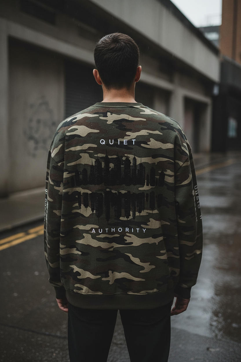 Camo Heavyweight Crewneck — 420GSM Oversized Sweatshirt