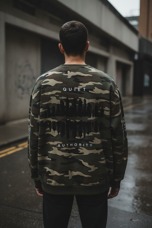 Camo Heavyweight Crewneck — 420GSM Oversized Sweatshirt
