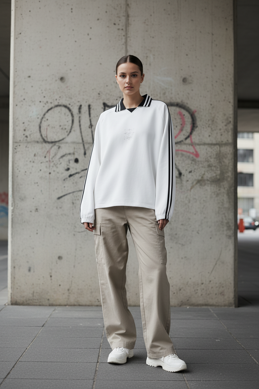 Contrast Collar Oversized Sweatshirt — 380GSM Heavyweight