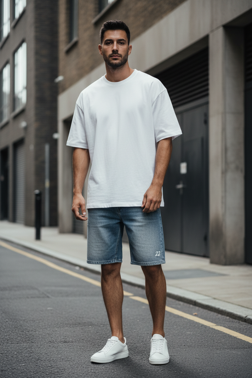 Vintage Straight-Leg Denim Shorts — Loose Fit Streetwear | Craftklart