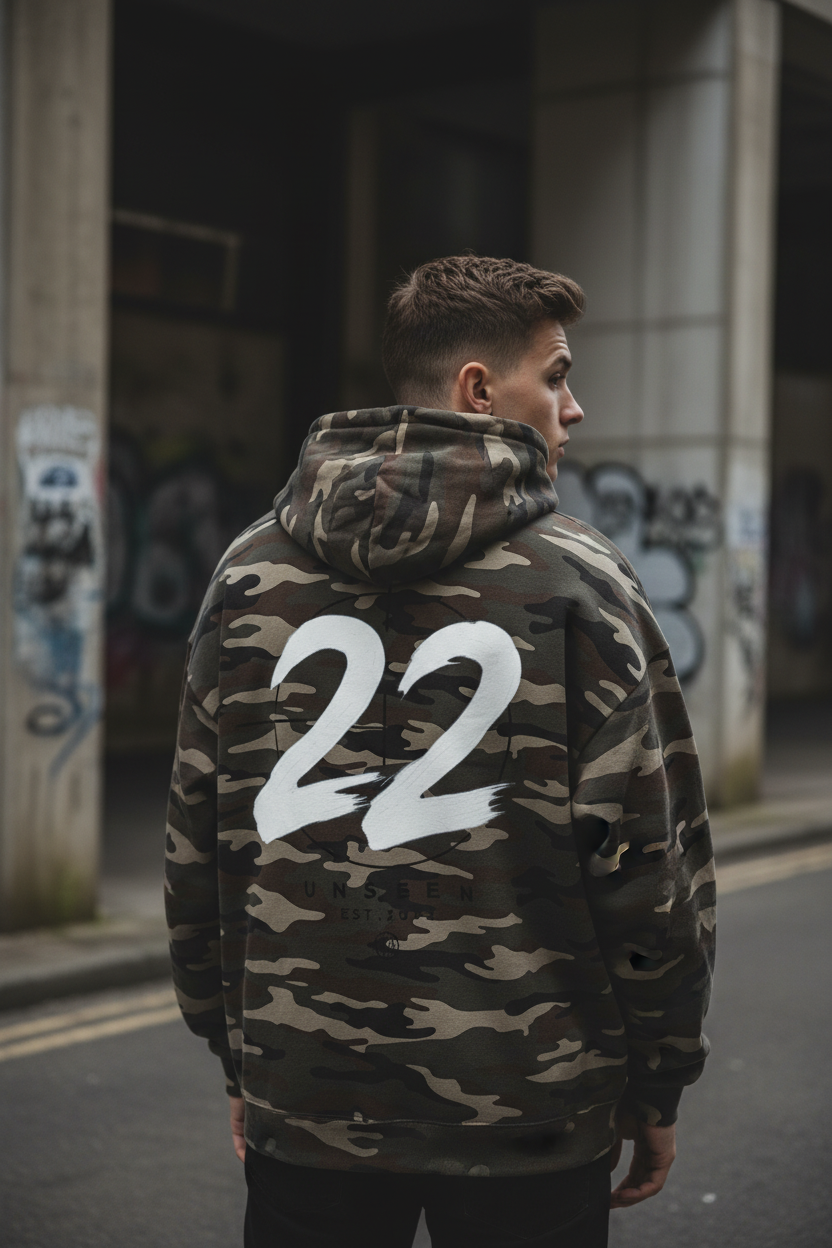 Heavyweight Camo Hoodie — 420GSM Oversized Drop-Shoulder | Craftklart