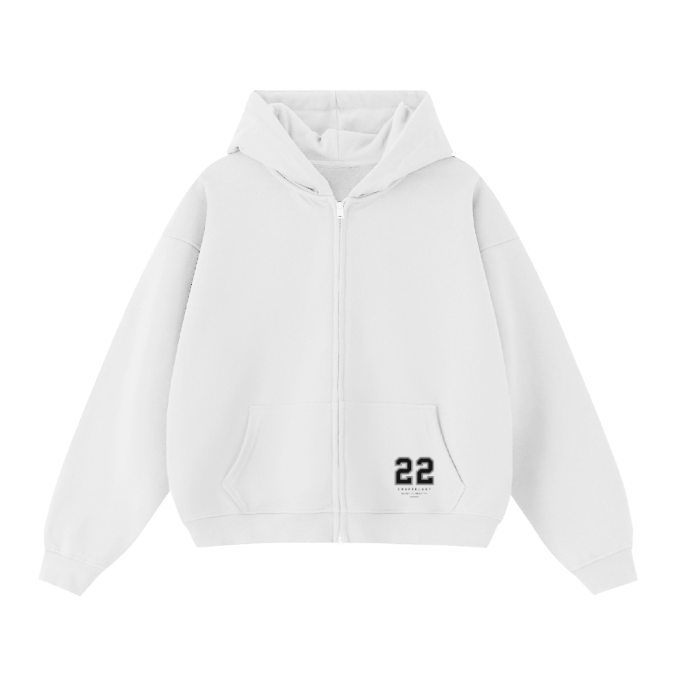 Cropped Oversized Zip-Up Hoodie — 460 GSM Heavyweight