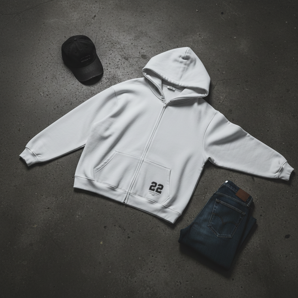 Cropped Oversized Zip-Up Hoodie — 460 GSM Heavyweight