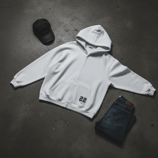 Cropped Oversized Zip-Up Hoodie — 460 GSM Heavyweight