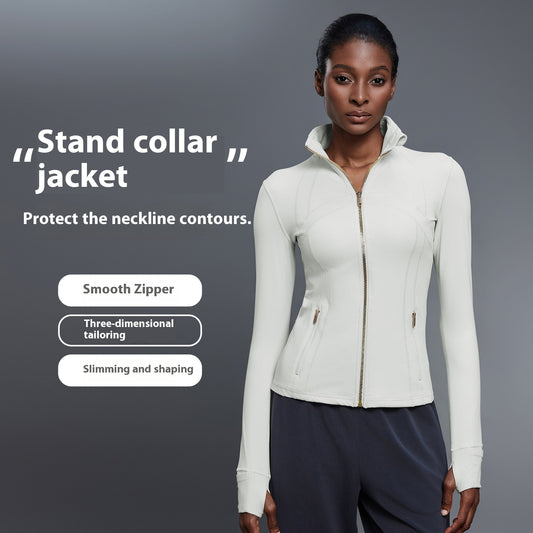 Windproof Stand Collar Yoga Clothes Running Sports Fitness Jacket - Craftklart.store