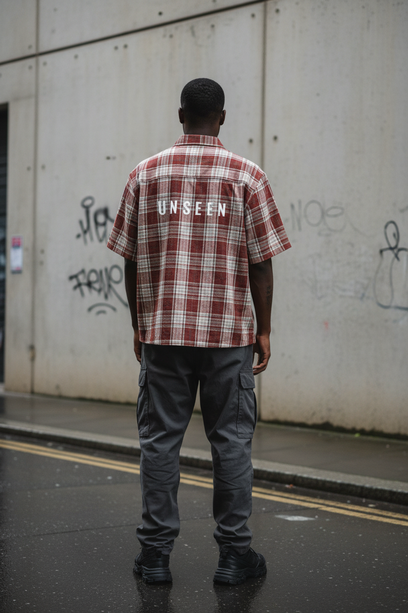 Plaid Boxy Shirt — Loose Cotton Weave