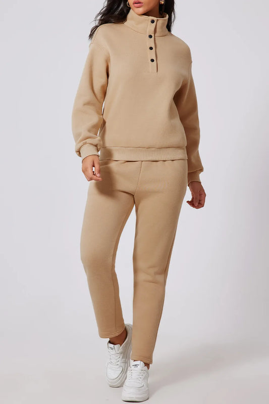 Half Snap Turtleneck Top and Pants Active Set - Premium Activewear from Trendsi - Just $47.48! Shop now at Craftklart.store