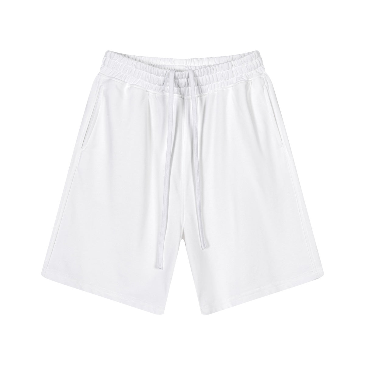 Craftklart heavyweight white sweat shorts with 280GSM fabric, showcasing a comfortable and stylish front view.