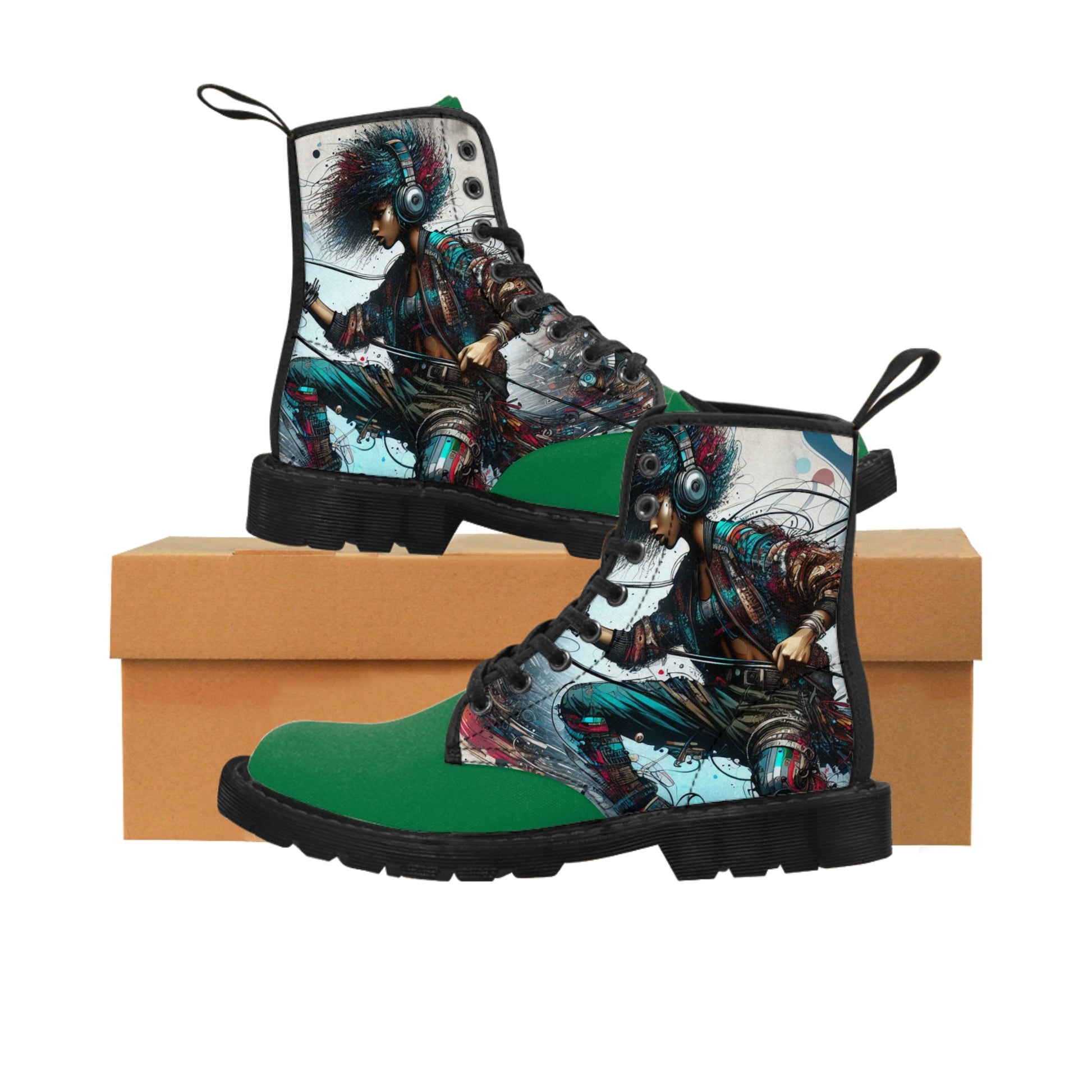 Men's Urban Print Canvas Boots (Green) - Premium Boots from Craftklart.store - Just $56.17! Shop now at Craftklart.store