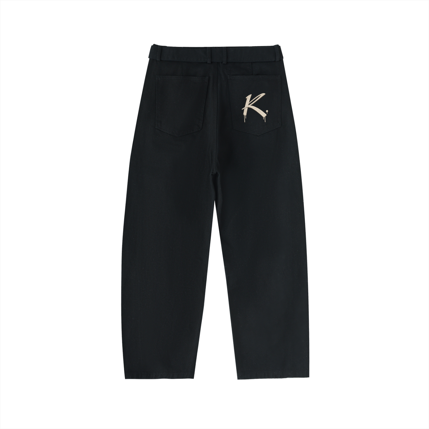 Belted Barrel-leg Chino Pants