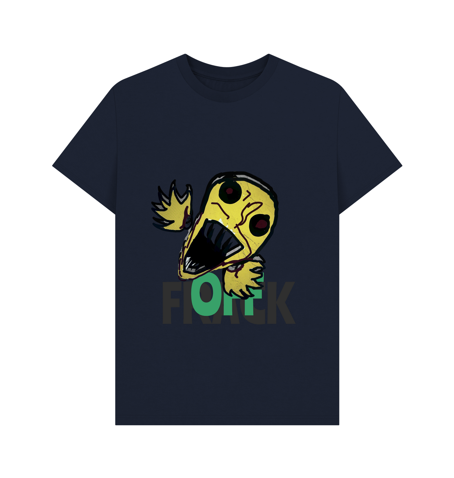 Navy Blue Printed T-shirt Front