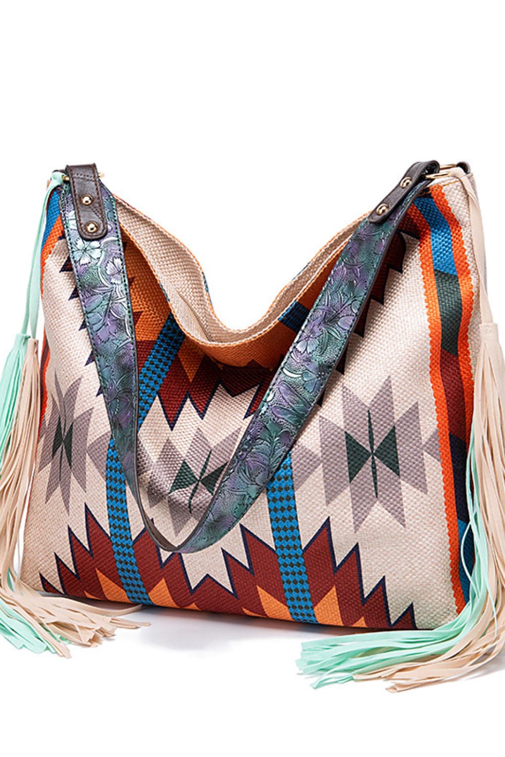 Geometric Canvas Tote Bag - Premium Crossbody Bag from Trendsi - Just $29.75! Shop now at Craftklart.store